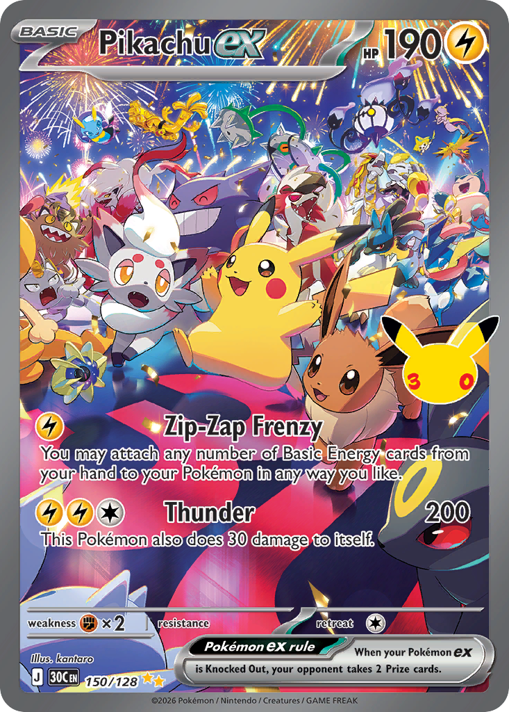 Pikachu ex 30th Celebration 150